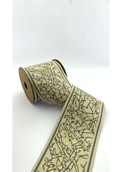 Mermer Desenli Dokuma Geniş Perde Bordür / Aksesuar (10 Cm. Genişlik - 3,5 Mt. Uzunluk)