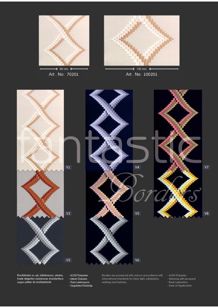 Çok Renkli Dokuma Geniş Perde Bordür / Aksesuar (10 Cm. Genişlik - 3,5 Mt. Uzunluk) modelleri