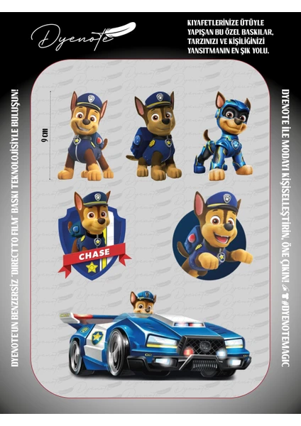 Paw Patrol Petrol Tatlı Köpek Kumaş Aplike Yama Ütü ile Yapışan Transfer Kağıdı Dtf Arma