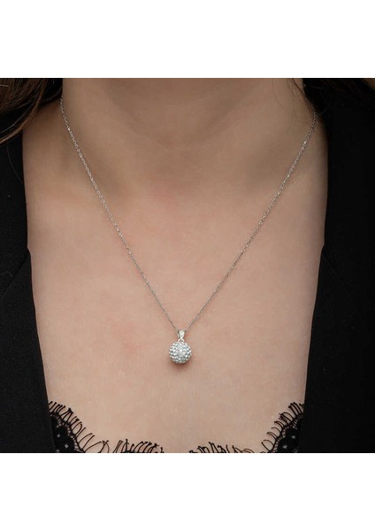 Gümüş Beyaz Kristal Taşlı Kadın Kolye fırsatları