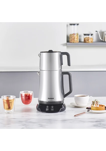 Royaltea Elegant 1776H Parlak Inox Çay Makinesi