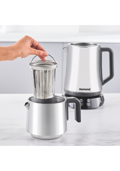 Royaltea Elegant 1776H Parlak Inox Çay Makinesi