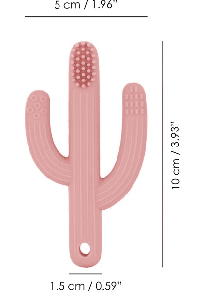 Kaktüs Bebek Diş Kaşıyıcı - Bebek Diş Kaşıma Dişlik Pembe