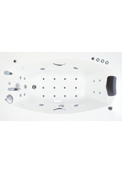 San Diego Jakuzi 184x102 h:63 Tango Hidromasaj Sistemli Küvet (Gövde + Metal ayak + Ön-Yan panel)
