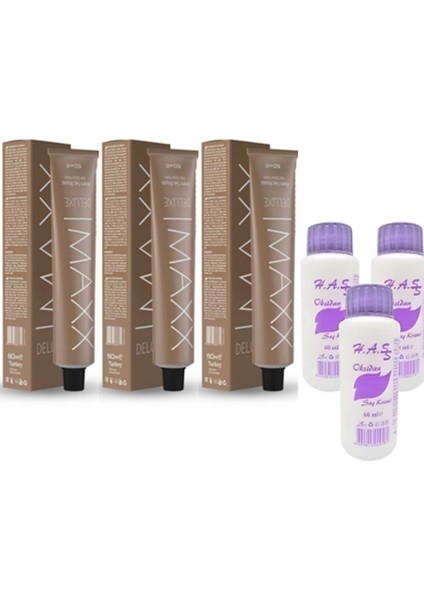 7.7 Işıltılı Kahve Krem Tüp Boya 60 ml 3 Adet + 3 Adet Oksidan