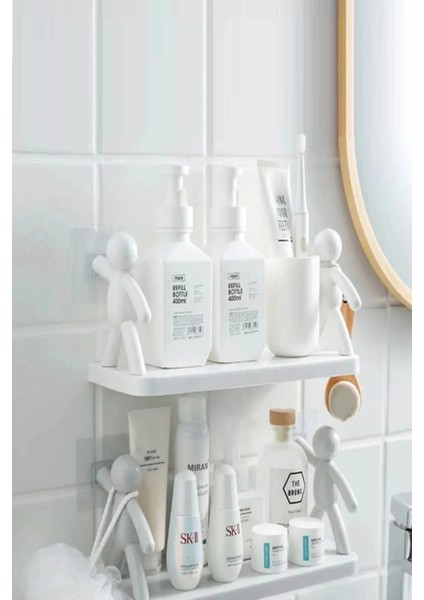 2'li Kendinden Yapışkanlı Craft Banyo Rafı Baharatlık Mutfak Organizer Duvara fiyatları