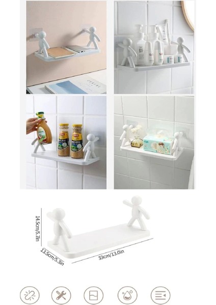 2'li Kendinden Yapışkanlı Craft Banyo Rafı Baharatlık Mutfak Organizer Duvara fırsatları