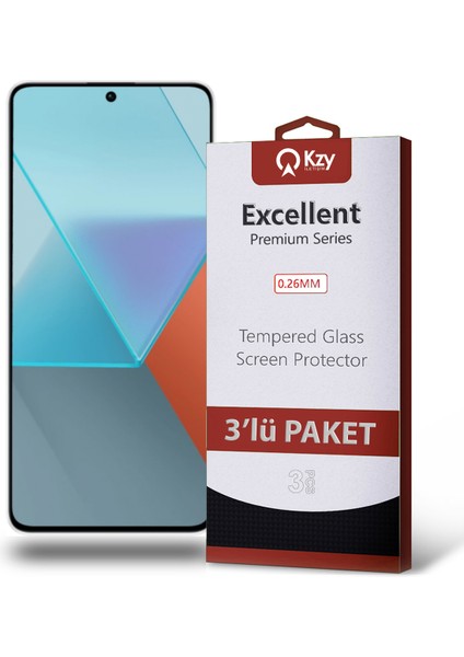 Xiaomi Redmi Note 13 Pro ile Uyumlu Temperli Ekran Koruyucu Kırılmaz Cam Ekonomik 3'lü Paket