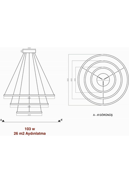 voxlamp lighting solutions Sarkıt LED Avize POT 80CM