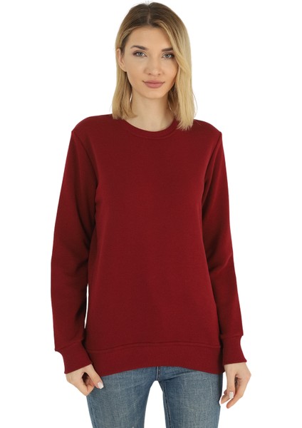 Dk Daksel Special Product Regular Fit Bordo Kadın Sweatshirt