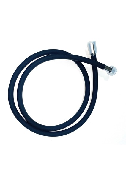 Ar Musluk Banyo Batarya Duş Spiral Fleks Hortum 150CM Silikon Kauçuk Hortum Siyah TRM0578