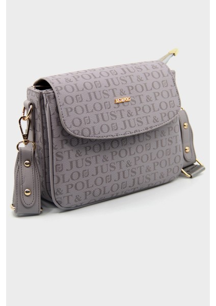 Yeni Sezon Kolon Askılı 4 Bölmeli Gri Kadın Omuz Çantası 25X15CM PBU2174