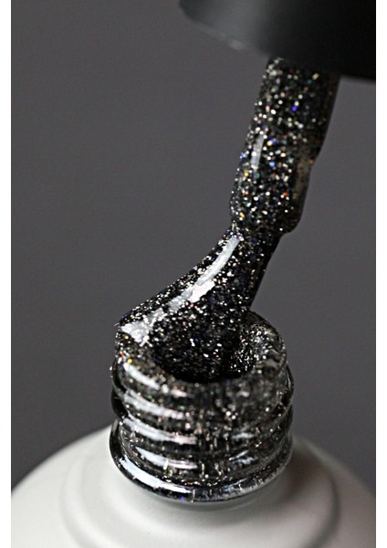 Disko Kalıcı Oje D010 Siyah 10 ml, Reflective Flash Gel Polish