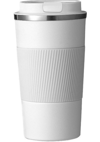 304 L Kilitli Çelik Mat Beyaz 510 ml Kahve Termos Mug CIN405BY