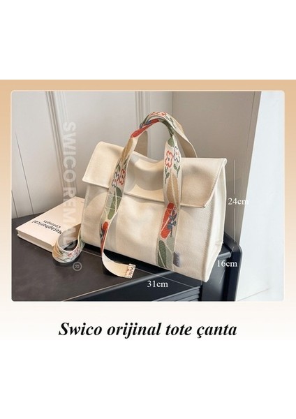 Kadınlar Için Büyük Kapasiteli Kanvas Omuz Çantası Tote Çanta (Yurt Dışından) fiyatları