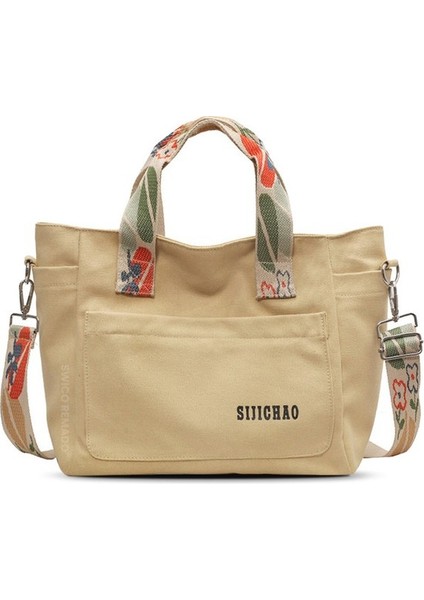 Kadınlar Için Büyük Kapasiteli Kanvas Omuz Çantası Tote Çanta (Yurt Dışından)