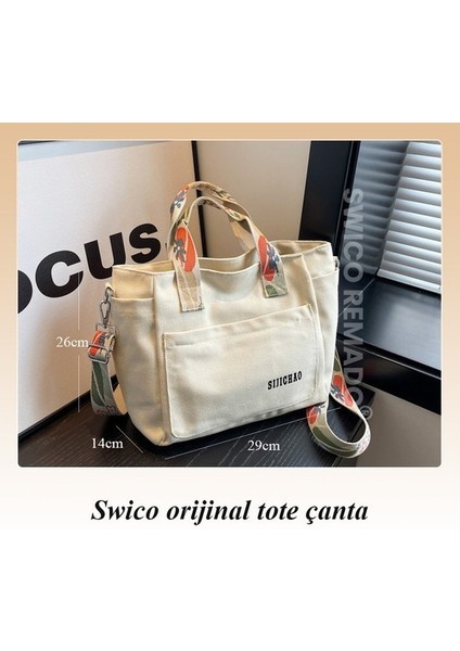 Kadınlar Için Büyük Kapasiteli Kanvas Omuz Çantası Tote Çanta (Yurt Dışından) fiyatları