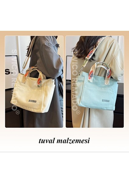 Kadınlar Için Büyük Kapasiteli Kanvas Omuz Çantası Tote Çanta (Yurt Dışından) modelleri