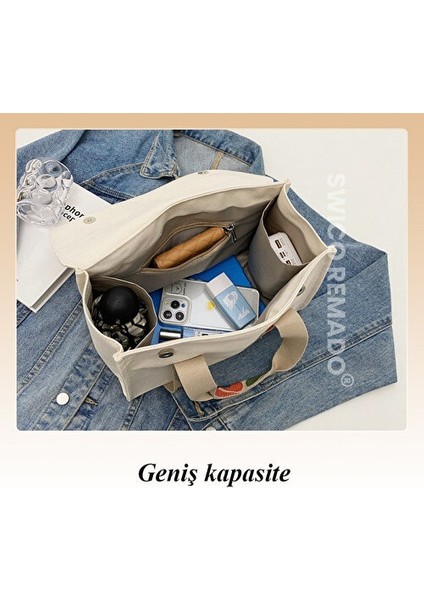 Kadınlar Için Büyük Kapasiteli Kanvas Omuz Çantası Tote Çanta (Yurt Dışından) fırsatları