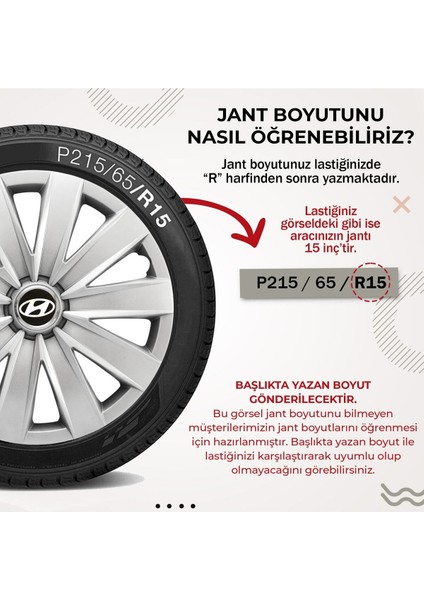 Hyundai I20 14'' Inç Uyumlu Jant Kapağı 4 Adet 1 Takım 1008