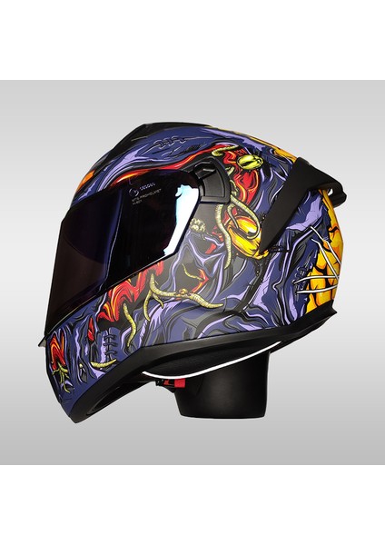 M-801 Motosiklet Kaskı Zombies Orange