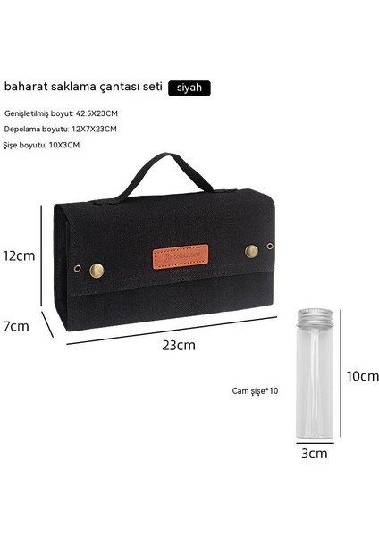 Shanyue Tuval Açık Kamp Baharat Şişesi Tam Set Saklama Çantası Kamp Barbekü Baharat Cam Şişe (Yurt Dışından) modelleri