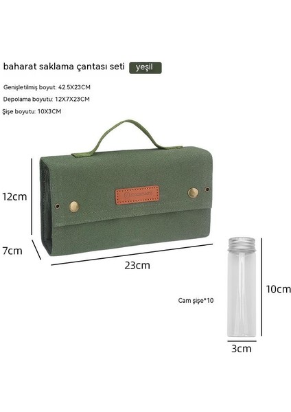 Shanyue Tuval Açık Kamp Baharat Şişesi Tam Set Saklama Çantası Kamp Barbekü Baharat Cam Şişe (Yurt Dışından) fırsatları