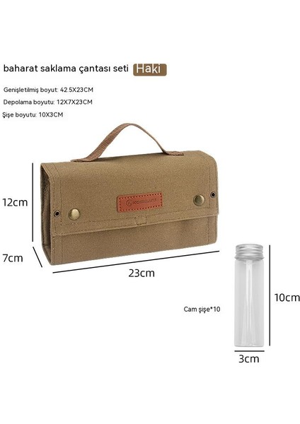 Shanyue Tuval Açık Kamp Baharat Şişesi Tam Set Saklama Çantası Kamp Barbekü Baharat Cam Şişe (Yurt Dışından) indirimleri