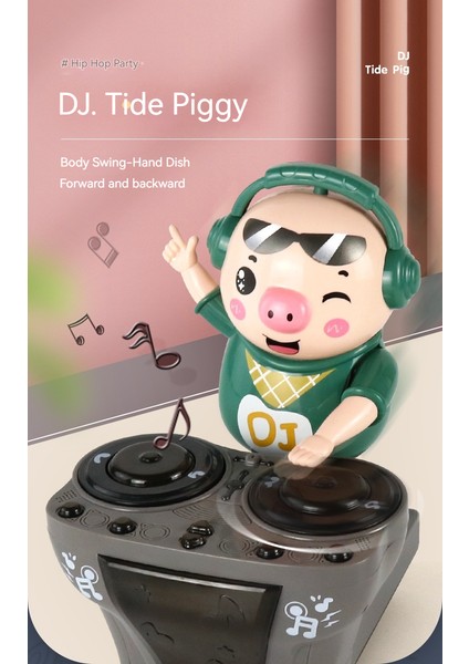 Rock Dj Piggy 20 Dinamik Müzik Işıkları Dj Piggy Oyuncak (Yurt Dışından)