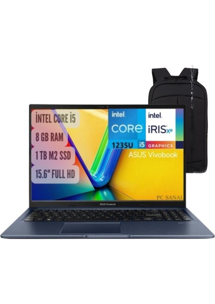 Vivobook X1502ZA-EJ1644 Intel Core I5-1235U 8gb 1tb SSD 15.6" Freedos Fhd Dizüstü Bilgisayar + Notebook Çanta