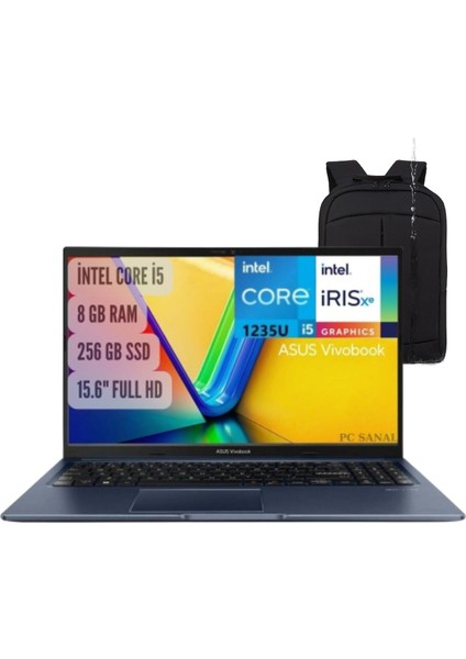 Vivobook X1502ZA-EJ1644 Intel Core I5-1235U 8gb 256GB SSD 15.6" Freedos Fhd Dizüstü Bilgisayar + Notebook Çanta