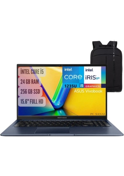 Vivobook X1502ZA-EJ1644 Intel Core I5-1235U 24GB 256GB SSD 15.6" Freedos Fhd Dizüstü Bilgisayar + Notebook Çanta