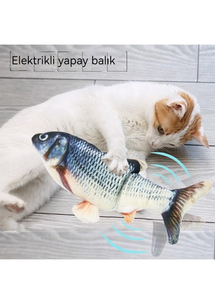 Elektrikli Oyuncak Balık Zıplayan Kedi Oyuncak Otomatik Peluş Oyuncak Tüylü Kedi Oyuncak (Yurt Dışından)