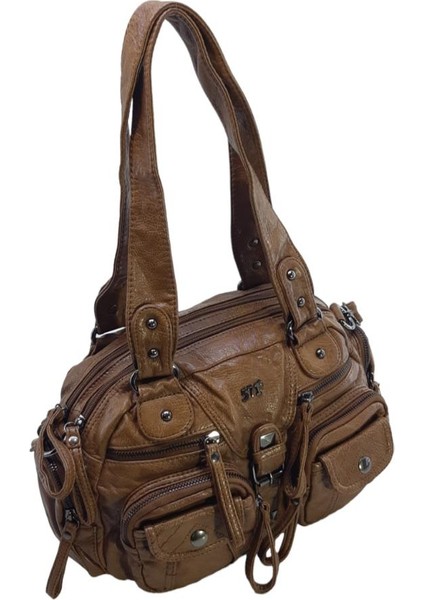 Y.s.deri Kadın Omuz Çantası Vegan Deri Çok Cepli Çapraz Askılı Bayan Çantası 30 cm modelleri