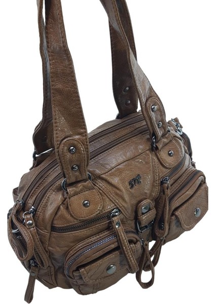 Y.s.deri Kadın Omuz Çantası Vegan Deri Çok Cepli Çapraz Askılı Bayan Çantası 30 cm fırsatları