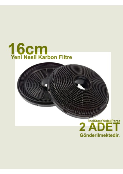 Esty 3445.8.110.04 Ankastre Davlumbaz Aspiratör Için 2 Adet Yeni Nesil Karbon Filtre YT971.1000.96