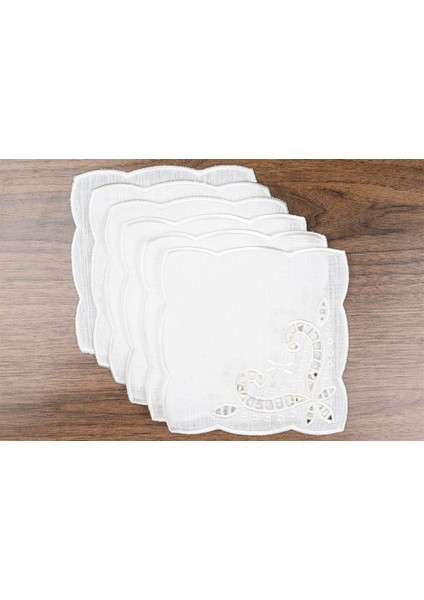 Lisa Beyaz Bardak Altlığı 6lı 16CM