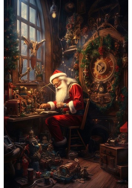 Noel Babanın Atölyesi | Elmas Mozaik Tablo | Mozaik Puzzle | 50x75 | E20204337