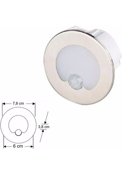 CT-5174 1.5 Watt Yuvarlak Saten Kasa Sensörlü Koridor Armatürü Günışığı