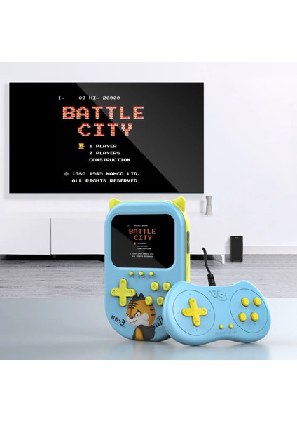 Yeni Nesil Mini Taşınabilir Sevimli Atari Oyun Konsolu 500 Oyunlu 2 Oyunculu Tv Den Oynama Özelikli modelleri