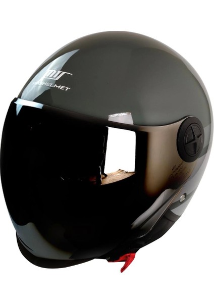 FX-101 Yarım Kask Nardo Gri - Silver (Gri Camlı)