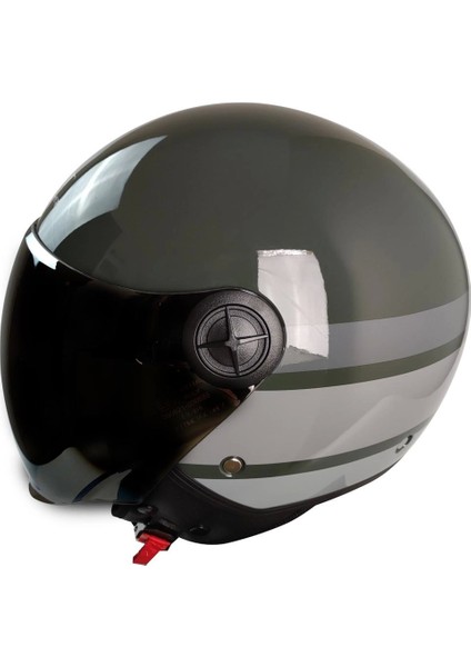 FX-101 Yarım Kask Nardo Gri - Silver (Gri Camlı)