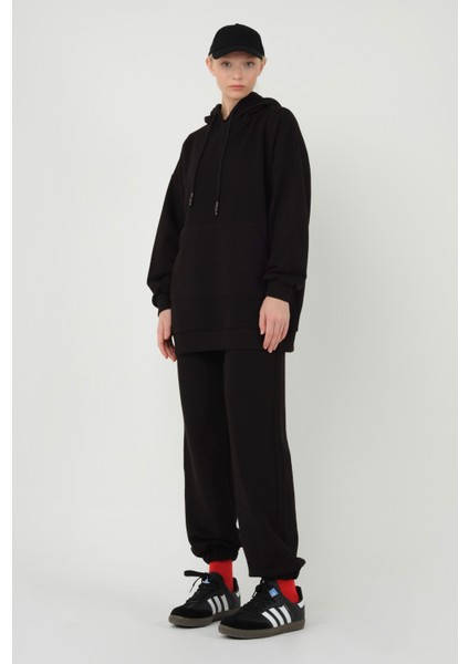 Kapüşonlu Sweatshirt Siyah