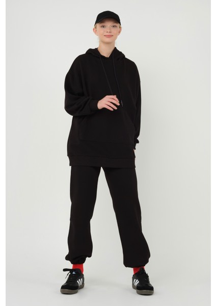 Kapüşonlu Sweatshirt Siyah