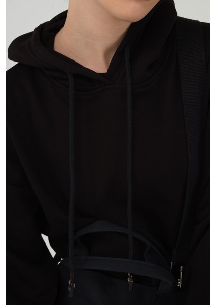 Kapüşonlu Sweatshirt Siyah