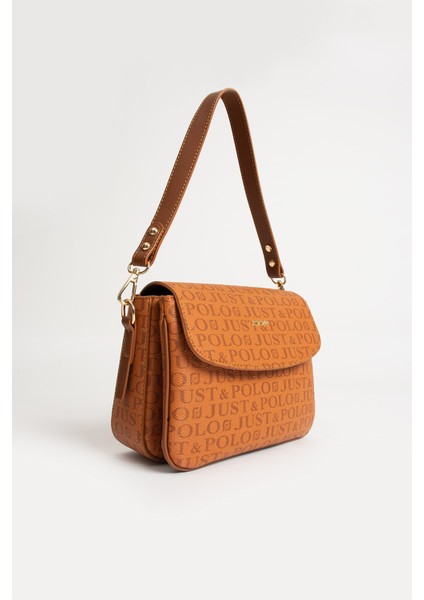 Kadın Taba Baskı Desenli Kolon Askılı 3 Bölmeli Omuz Çantası 23X16CM MDS2184