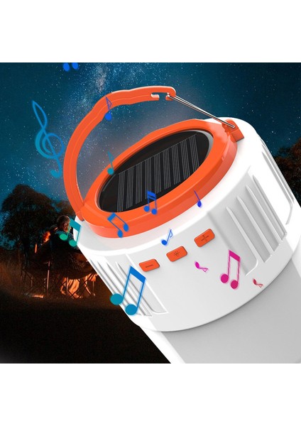 Güneş Enerjili Asılı Kamp Işığı Bluetooth 5.0 42 Liderliğindeki Hoparlör Lambası (Yurt Dışından) modelleri