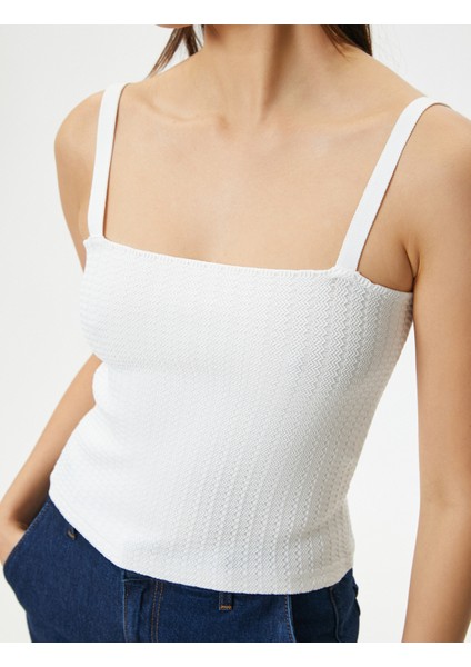 Askılı Atlet Dokulu Kare Yaka indirimleri