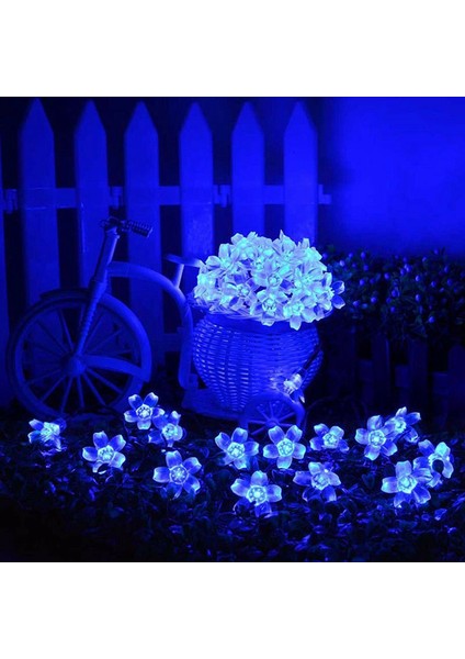 50 LED 7m 8 Modlar Kiraz Çiçekleri Şekil Güneş Işık Dizesi (Yurt Dışından)
