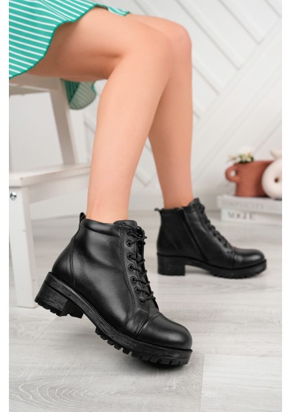 Deri Kadın Günlük Bot Bootie KCM-858